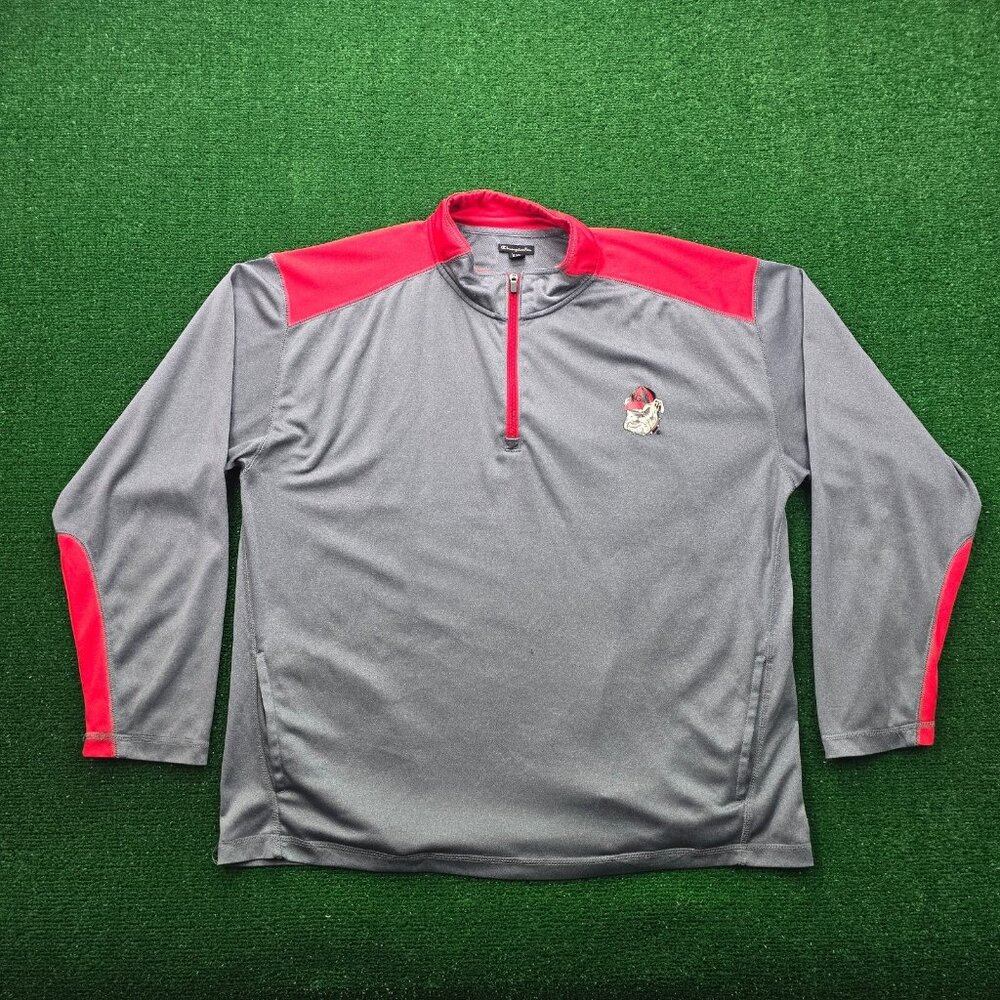 Georgia Bulldogs Sweatshirt Mens 2XL Gray Champion 1/4 Zip NCAA Football College